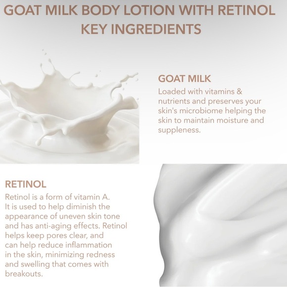 NWT, Dionis, Skin Smoothing GOAT MILK BODY LOTION WITH RETINOL, 6OZ - Picture 3 of 4